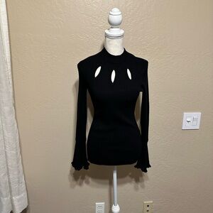 Candie's Black Cut-Out Turtleneck Sweater